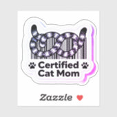 認定猫ママ - ミニマルバーコード尾Sticker シール (シート)