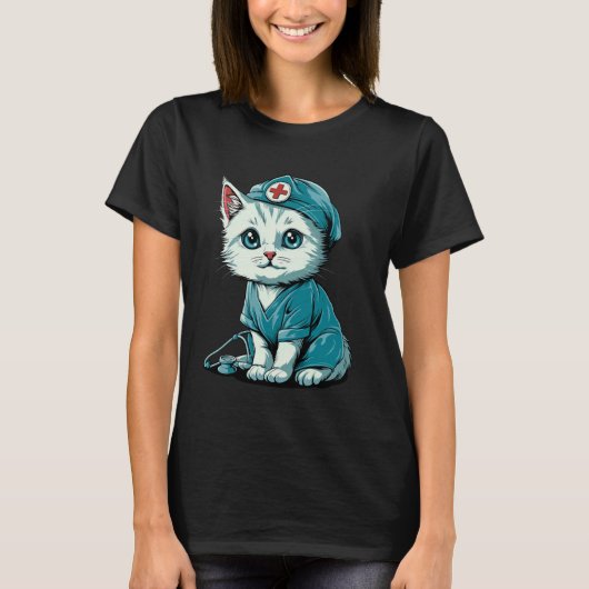 認定猫看護補助員 男女 Tシャツ (正面)