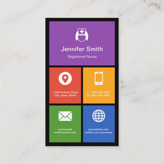 認定登録ナースカラフルタイルクリエイティブ 名刺 (裏面)