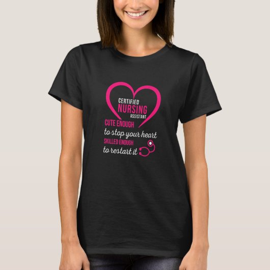 認定看護助手かわいい看護Cna Tシャツ (正面)