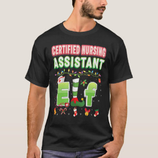認定看護助手小妖精や小人クリスマスライトSw Tシャツ