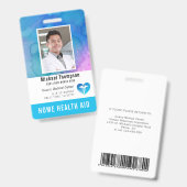 認定看護助手、訪問看護助手の写真付きIDカード バッジ (表裏)