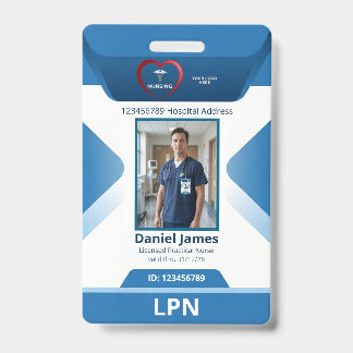 認定看護助手(LPN) 実務経験のある看護師 写真 病院ロゴ バッジ