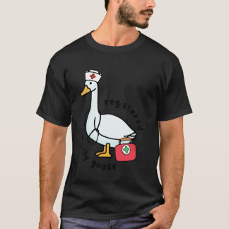 認定看護師のとんまなガチョウ ステッキ 看護 おかしい F Tシャツ