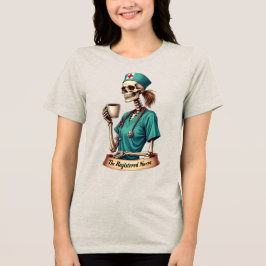 認定看護師のガイコツ - コーヒーとケア トライブレンドTシャツ