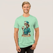 認定看護師のガイコツ - コーヒーとケア トライブレンドTシャツ (正面全面)