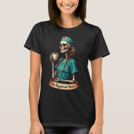 認定看護師のガイコツ - コーヒーとケア Tシャツ