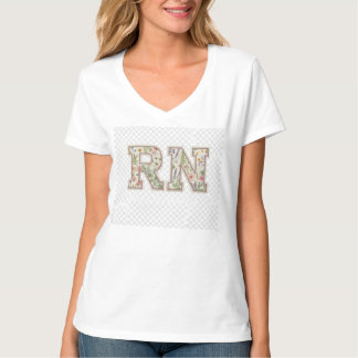 認定看護師フラワープリントRNシャツ – かわいいカントリーライフ Tシャツ