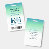 認定看護師 LNP 青緑 名前 ID バッジ (正面＆裏面)