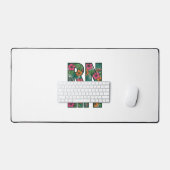 認定看護師 RN の人生 フローラル ベクター デザイン_1 デスクマット (キーボード&マウス)
