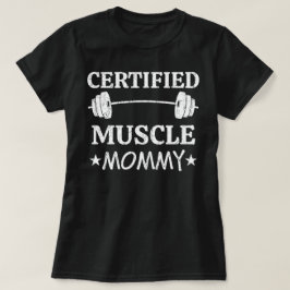 認定筋肉ママの面白いジムトレーニングTシャツ Tシャツ