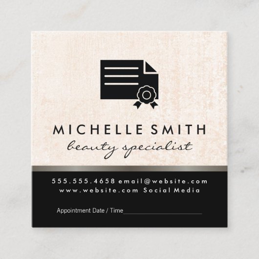 認定美しいスペシャリストアポイントメント 予約カード (正面)