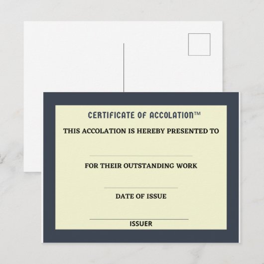 認定証 ポストカード (正面/裏面)