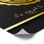 認定退職したFlamingoコレクターブラック&金ゴールド ポスター (角)