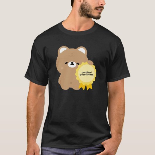 認定過剰思考者ブラウンベア Tシャツ (正面)