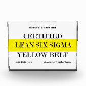 認定黄ベルトアクリル フォトブロック (正面)