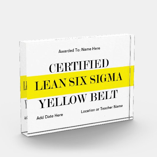 認定黄ベルトアクリル フォトブロック (左)