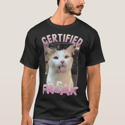 【認定】かわいい猫ミーム愛好家おもしろい動物 Tシャツ (正面)