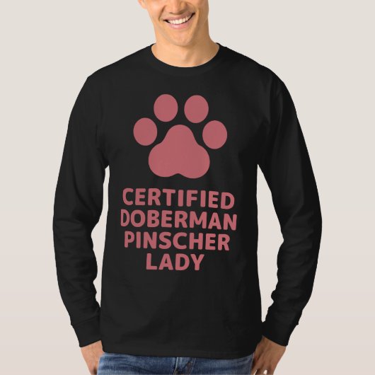認定(犬)ドーベルマン・ピンシェルレディ Tシャツ (正面)