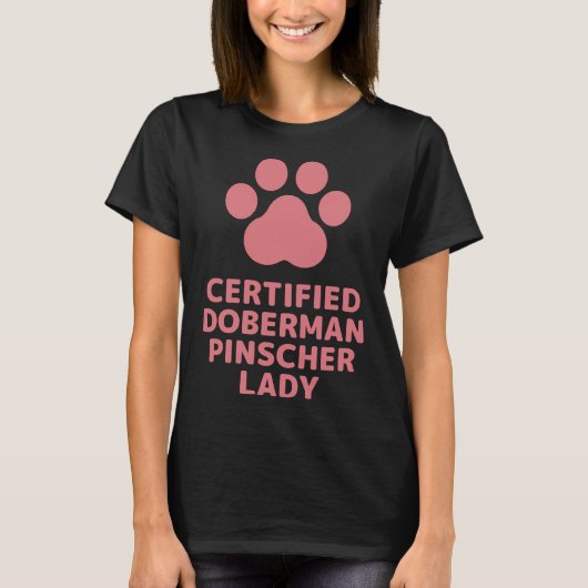 認定(犬)ドーベルマン・ピンシェルレディ Tシャツ (正面)