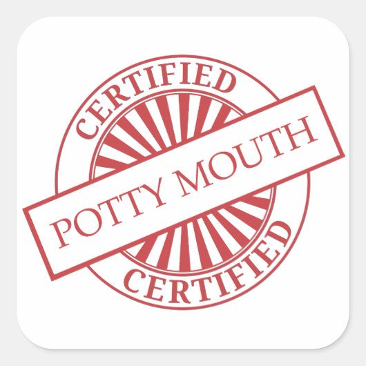 認定 – POTTY MOUTH スクエアシール (正面)