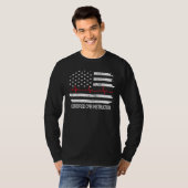 認定CPRインストラクター米国旗EMS救急処置AED Tシャツ (正面フル)