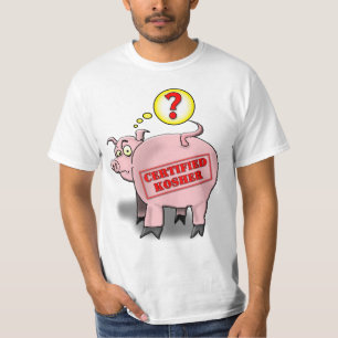 認定Kosher豚漫画 Tシャツ