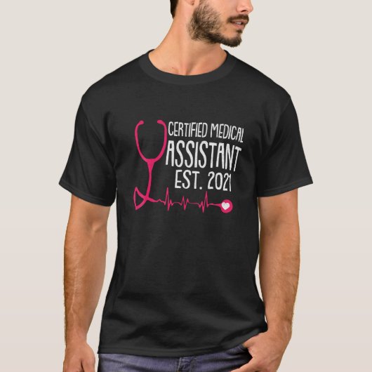 認定Medical Assistant Est 2021 CMAレジスター Tシャツ (正面)