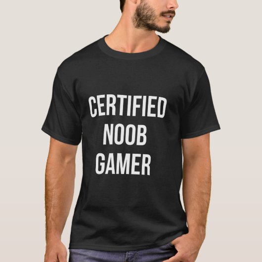 認定Noobゲーマー：おもしろいゲーマーTシャツ用 Tシャツ (正面)