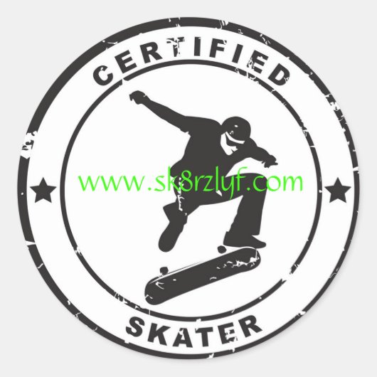 認定Sk8r、www.sk8rzlyf.com ラウンドシール (正面)