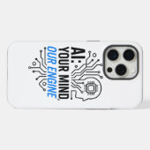 認知シナジーエンジン: 抽象的なヒューマン-AI融合 iPhoneケース (裏面横)