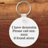認知症が発生しています。緊急IDをテンプレートしてください キーホルダー (正面)