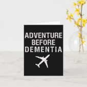 認知症の前のおもしろい飛行機旅行退職 カード (黄色い花)