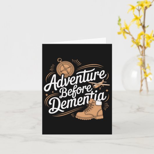 認知症の前の冒険は荒野を旅する カード (黄色い花)