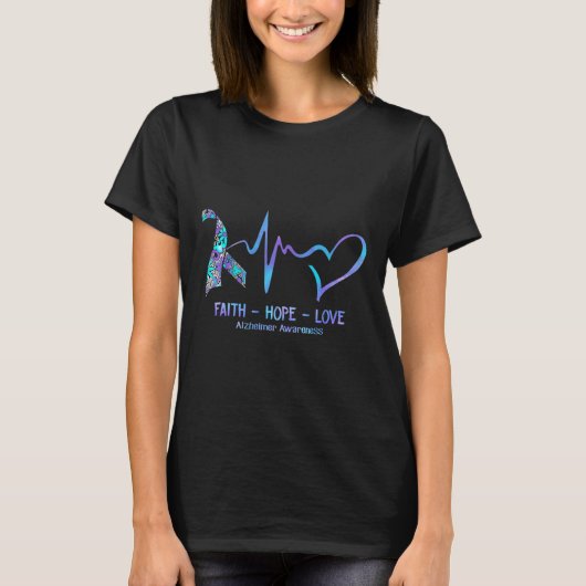 認知症の啓発 信仰 - 希望 - 愛 Tシャツ (正面)