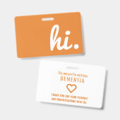 認知症やアルツハイマー病の忍耐力がカードを配る バッジ (Front & Back)