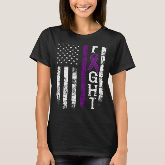 認知症戦士の米国国旗 Tシャツ (正面)