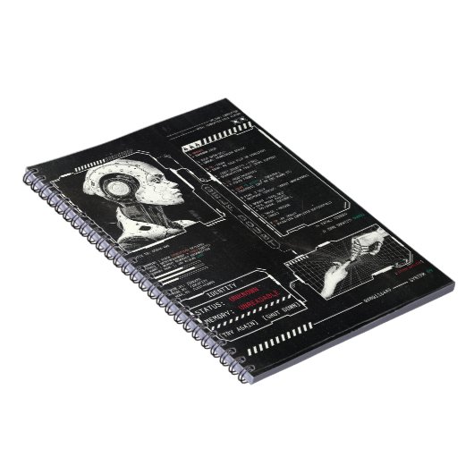 認識されない – テクノ-Brutalistストリートウェアデザイン ノートブック (右側)