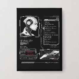 認識されない – テクノ-Brutalistストリートウェアデザイン 缶バッジ