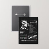 認識されない – テクノ-Brutalistストリートウェアデザイン 缶バッジ (正面/裏面)