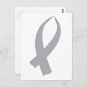 認識リボン（グレー） ポストカード (正面/裏面)