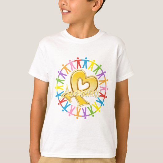 認識度で結合した小児がん Tシャツ (正面)