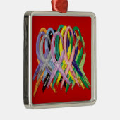 認識度のオーナメントのための多彩のリボン メタルオーナメント (右)