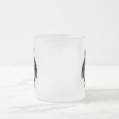 認識度のギフトのペンギンのオレンジリボン フロストグラスマグカップ (中央)