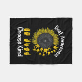 認識度ひまわり選択KindイエローリボンAsl フリースブランケット (正面(横))