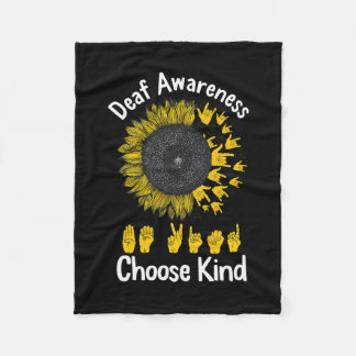 認識度ひまわり選択KindイエローリボンAsl フリースブランケット