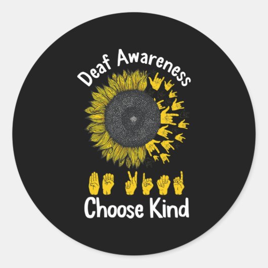 認識度ひまわり選択KindイエローリボンAsl ラウンドシール (正面)