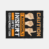 認識度アメリカ手話難聴Asl フリースブランケット (正面(横))