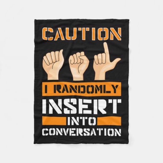 認識度アメリカ手話難聴Asl フリースブランケット (正面)