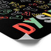 認識度アルファベットレインボーシルバーリボンレトロ ポスター (角)